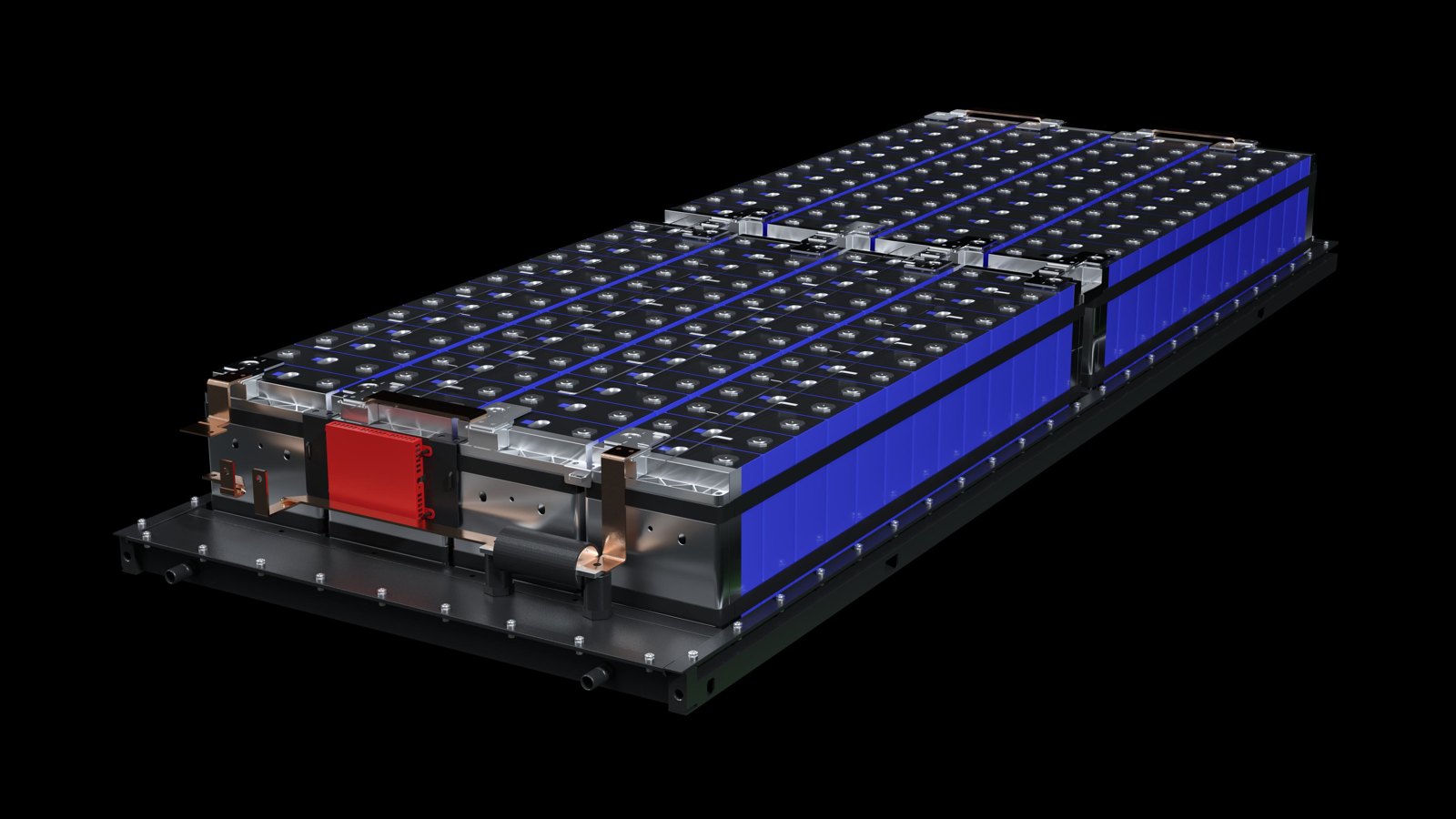 Open CTP battery pack used in an E-HUB energy storage container